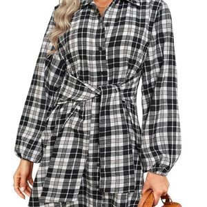 Black & white plaid dress from Amazon, XL